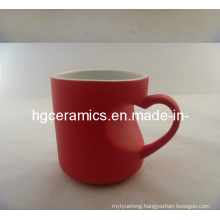Heart Handle Color Change Mug Red